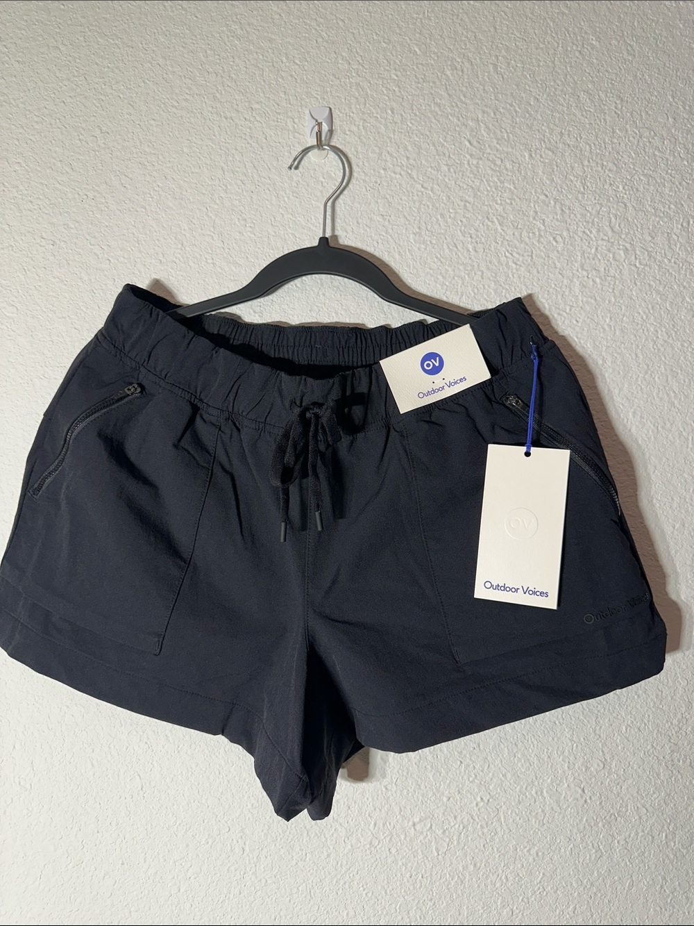 Outdoor Voices Black Women's Athletic Shorts with Zipper Pockets